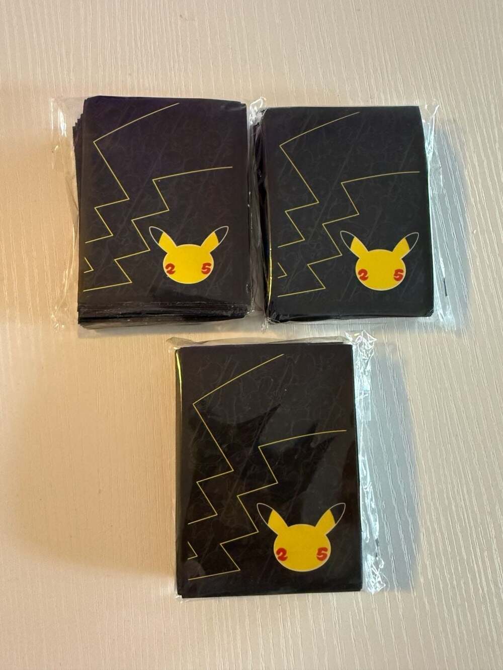 Pokemon 25th Anniversary Celebrations Pikachu Card Sleeves Lot of 3 Packs